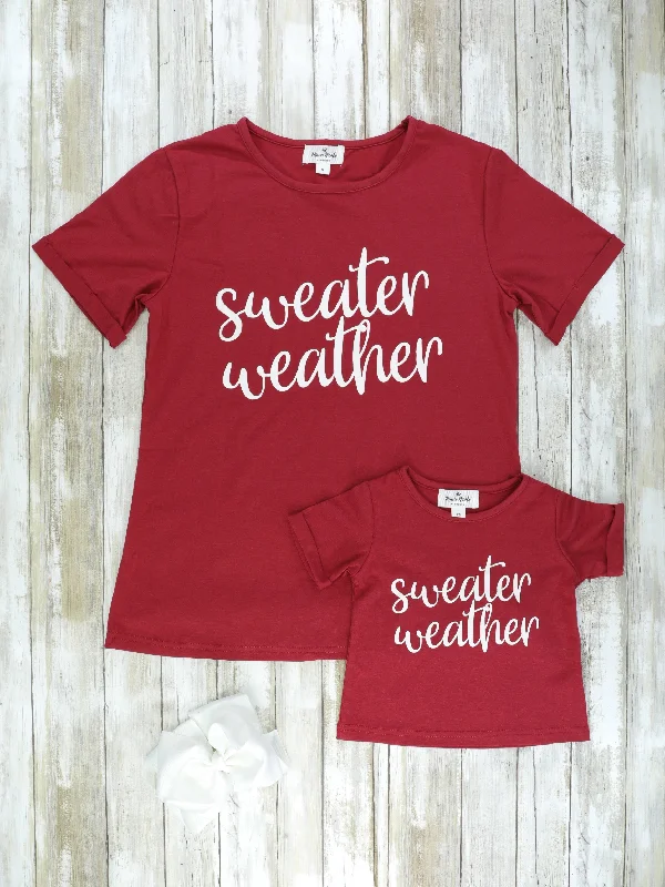 Mom & Me "Sweater Weather" Shirts Open Front Closed Front Wrap Front