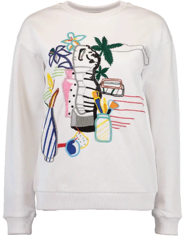 Saker Embroidered Sweater Soft Cozy Warm
