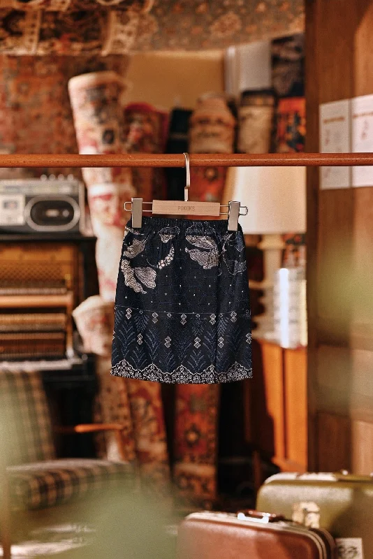 The Akar Kita Babies Jacquard Skirt - Midnight Glow denim skirt casual