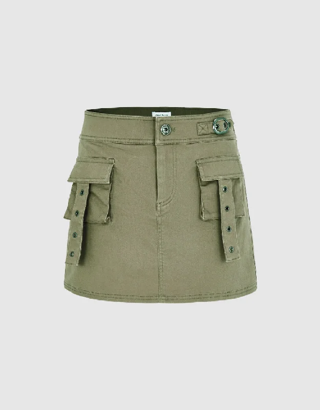 Mini A-Line Skirt With Pockets leather skirt bold