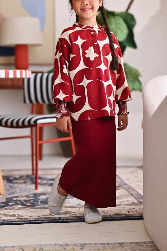 The Akari Folded Skirt - Maroon cashmere skirt soft