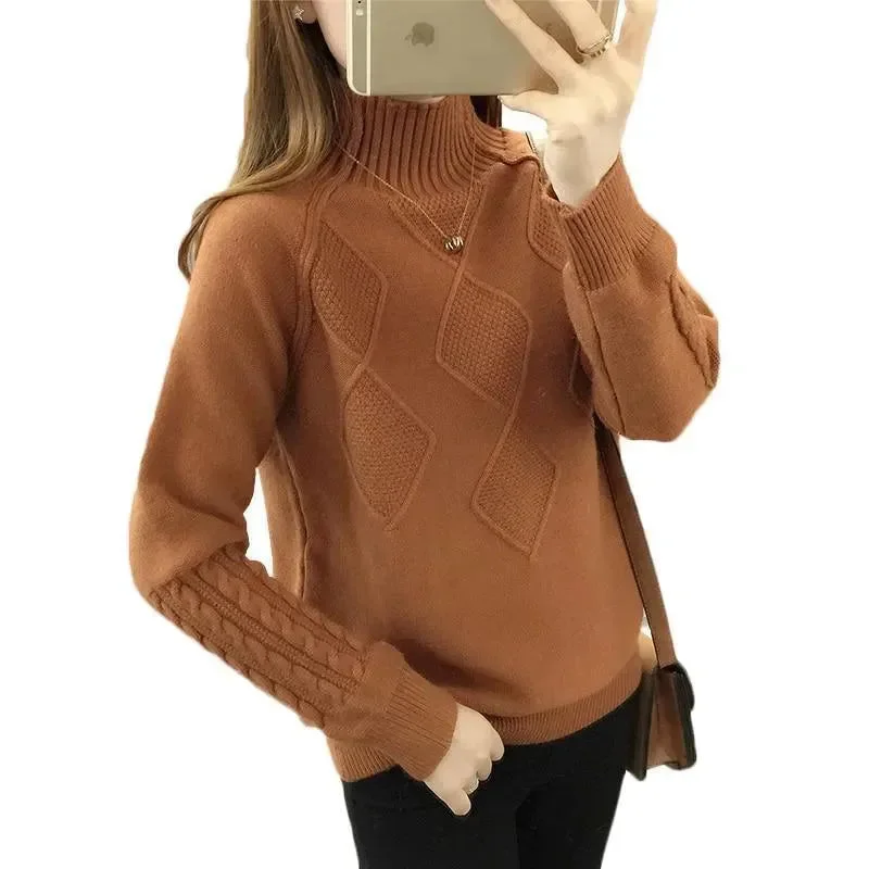 Argyle Turtleneck Sweater Sweater Knitwear Pullover