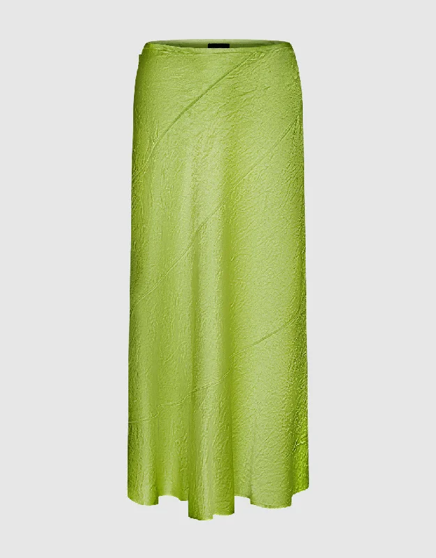 Ruffle Midi A-Line Skirt linen skirt natural