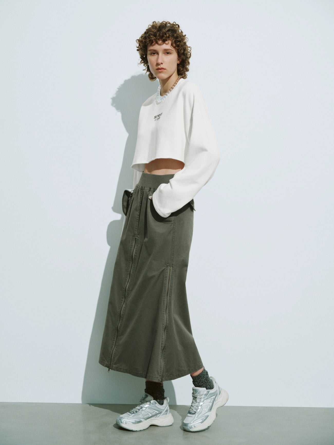 Long A-Line Skirts corduroy skirt durable
