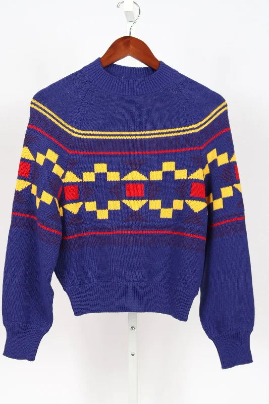 Lara Sweater - Royal Combo (By Phone Order Only) Mesh Fabric Canvas Fabric Denim Fabric