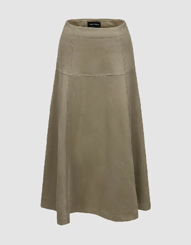 Midi A-Line Skirt denim skirt trendy