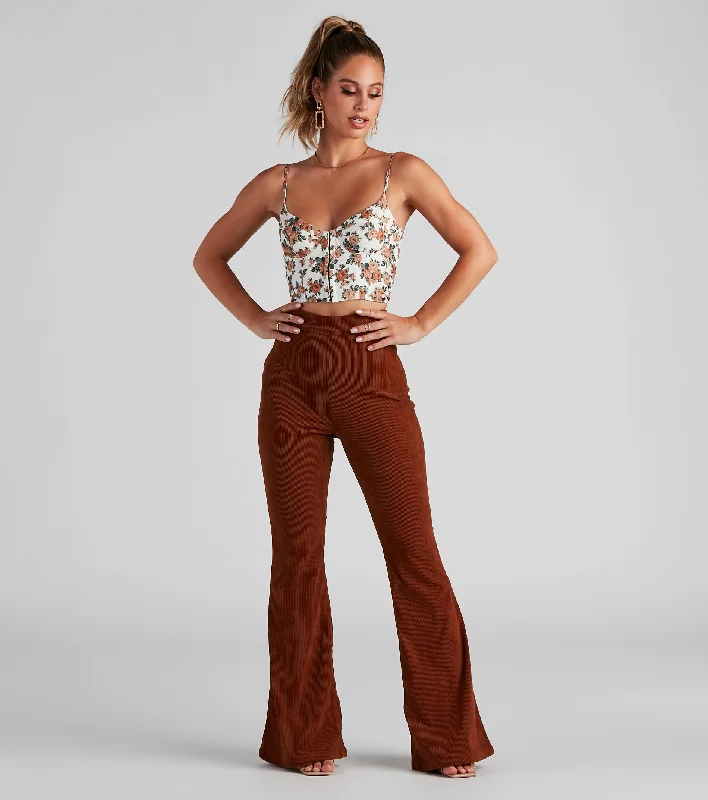 Break The Record Corduroy Flare Pants Comfortable Jogging Pants
