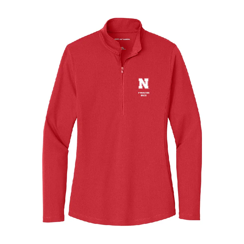Nebraska - NCAA Women's Gymnastics : Reese Baker - Women's Lightweight Quarter Zip Jacket Fitted Jacket Loose Jacket Oversized Jacket Nebraska - NCAA Women's Gymnastics : Reese Baker - Women's Lightweight Quarter Zip Jacket Fitted Jacket Loose Jacket Oversized Jacket