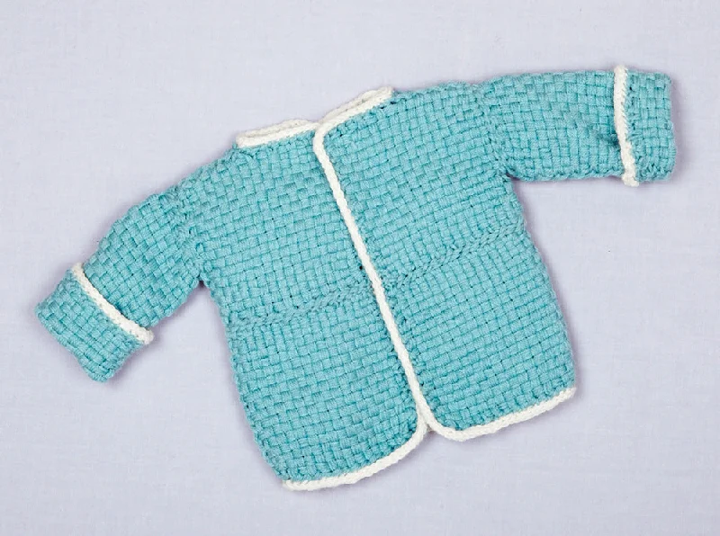 Loom Woven Baby Sweater With Loom Knit Trim Pattern Terry Blend Velvet Blend Canvas Blend