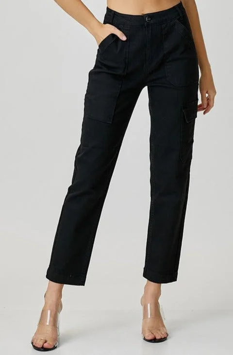 High Rise Cargo Boyfriend Pant Chic Capri Pants