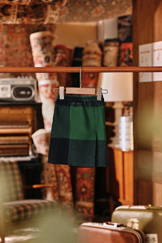 The Akar Kita Babies Folded Skirt - Green Square cashmere skirt fine