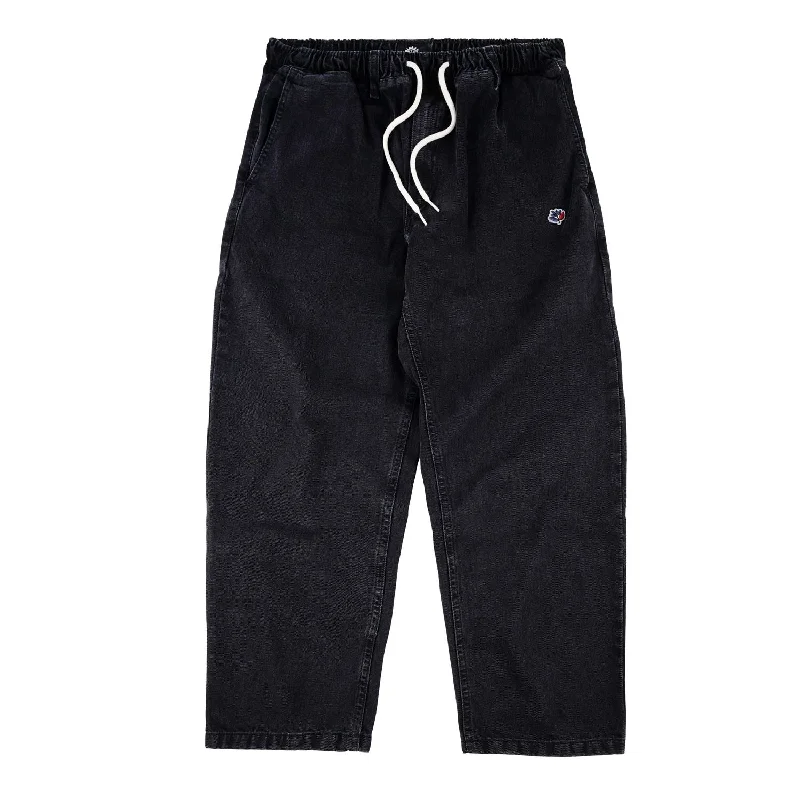 Magenta Loose Pants Black Denim Comfortable Denim Leggings