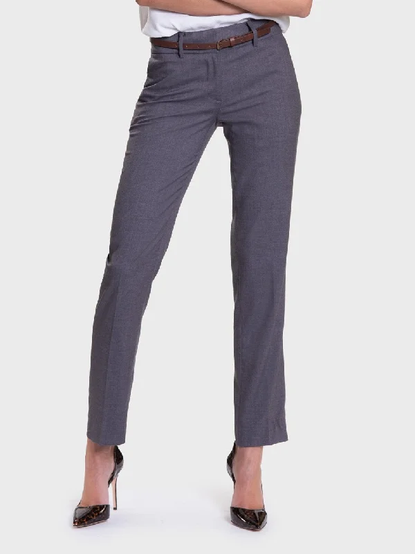 Ladies' Jordan Straight Leg Pant - Empire Grey Wide-Legged Palazzos