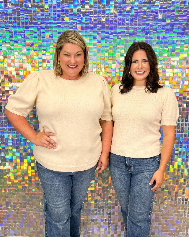 Made You Look Sweater - Cream Tailored Straight A-Line