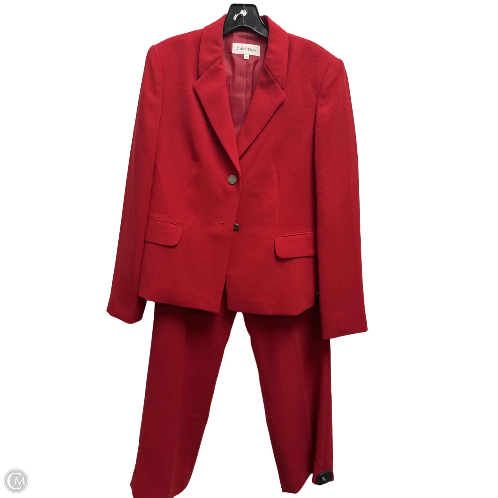 Pants Suit 2pc By Calvin Klein In Red, Size: S Cozy Jogger Leggings