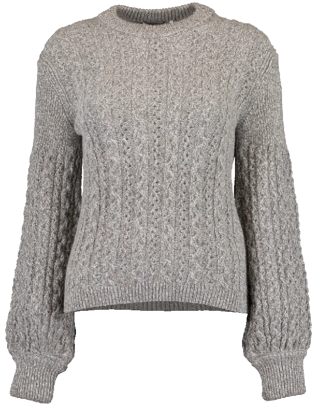 Crewneck Cable Sweater Bright Pastel Dark