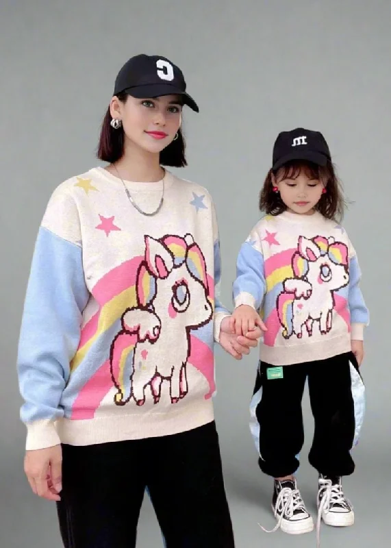 Mommy and Me Unicorn Sweater - Fall and Winter Rayon Fabric Velvet Fabric Corduroy Fabric