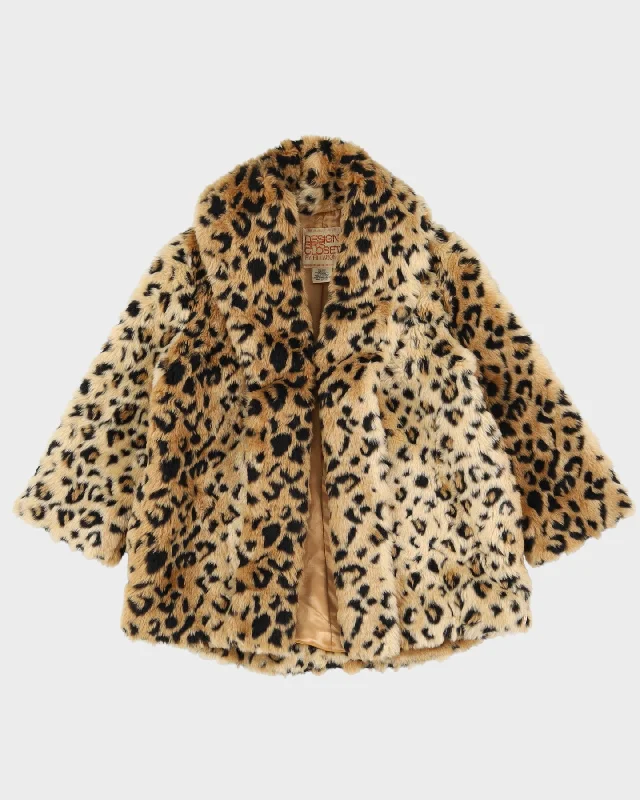 Y2K Beige Patterned Faux Fur Jacket - XS Nylon Jacket Polyester Jacket Spandex Jacket Y2K Beige Patterned Faux Fur Jacket - XS Nylon Jacket Polyester Jacket Spandex Jacket