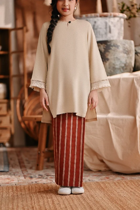 The Bay Folded Skirt - Terracotta Checked denim skirt stylish
