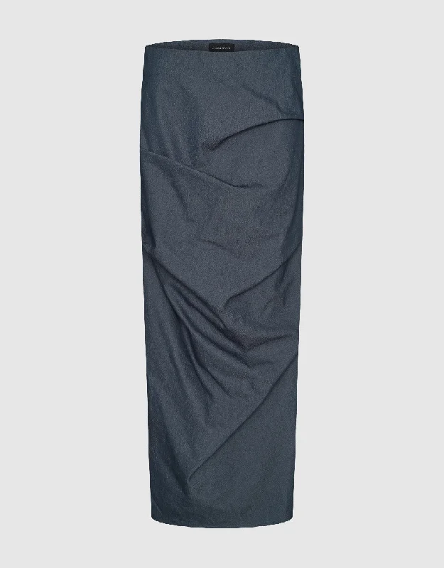 Midi Straight Skirt velvet skirt glossy