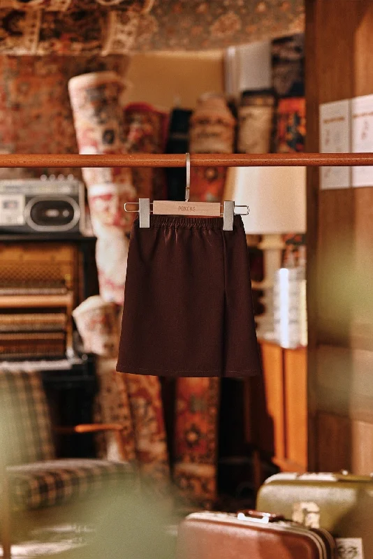 The Akar Kita Babies Folded Skirt - Dark Burgundy ruffled skirt detail