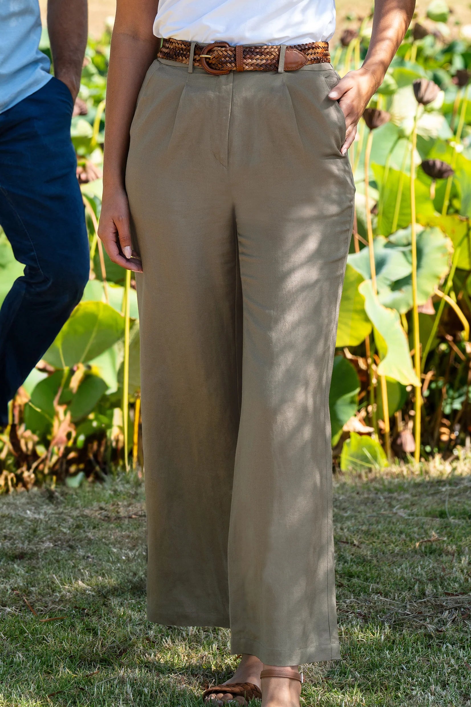 LADIES THOMAS COOK ISABEL LINEN PANT Soft Stretch Trousers