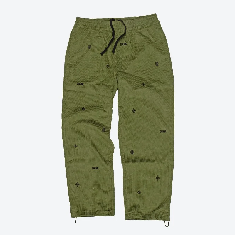 DGK Monogram Corduroy Pant Olive High-Waist Jeans