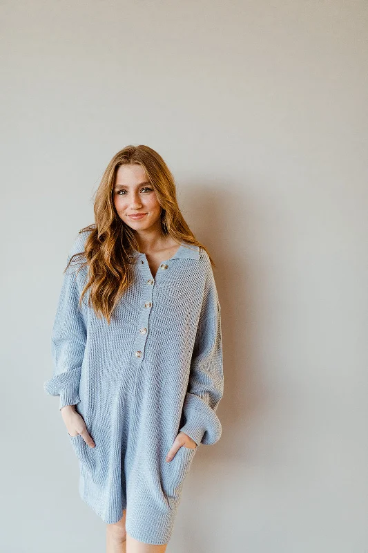 Collard Button Down Sweater Romper Lightweight Heavyweight Midweight