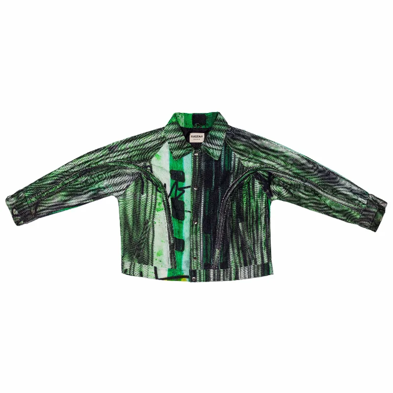 Viper Print Tube Jacket Tiered Jacket Buttoned Jacket Zippered Jacket