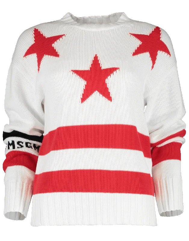 Stars & Stripes Knit Sweater Fleece Fabric Down Fabric Feather Fabric