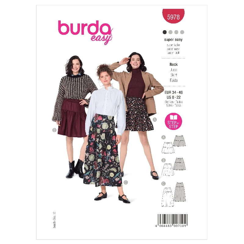 Burda Pattern 5978 Misses' Skirt/Pants Trendy Work Pants