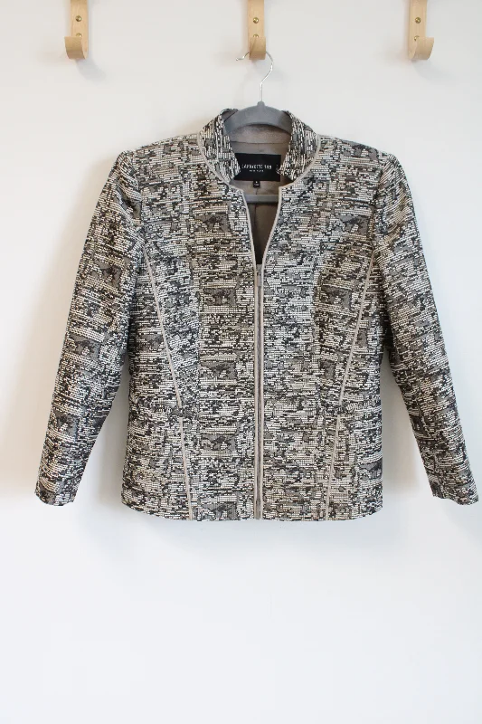 Lafayette 148 New York Brocade Gray Snakeskin Patterned Blazer Jacket | 6 Petite Mesh Jacket Canvas Jacket Denim Jacket Lafayette 148 New York Brocade Gray Snakeskin Patterned Blazer Jacket | 6 Petite Mesh Jacket Canvas Jacket Denim Jacket