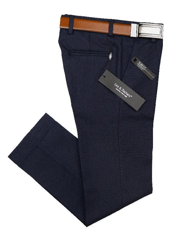 Leo & Zachary 36473P Boy's Suit Separate Pants - Birdseye - Blue Elegant High-Waist Pants Leo & Zachary 36473P Boy's Suit Separate Pants - Birdseye - Blue Elegant High-Waist Pants