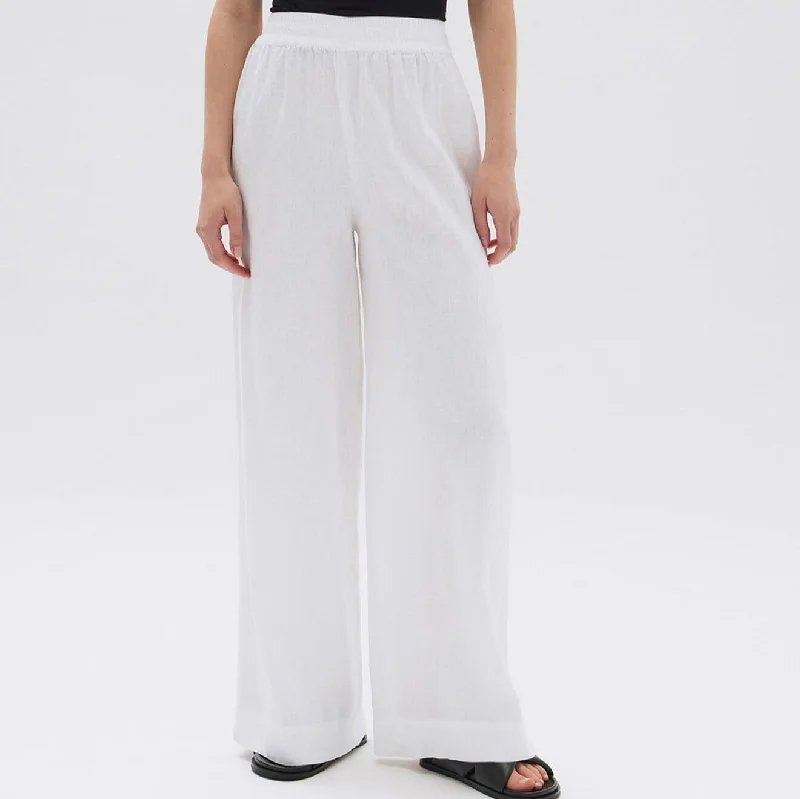 Assembly Label Nilsa Linen Pant - White Formal Wide-Leg Pants