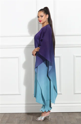 Luxe Moda LM362 Dress with Ombre Pant Modern Skinny Pants