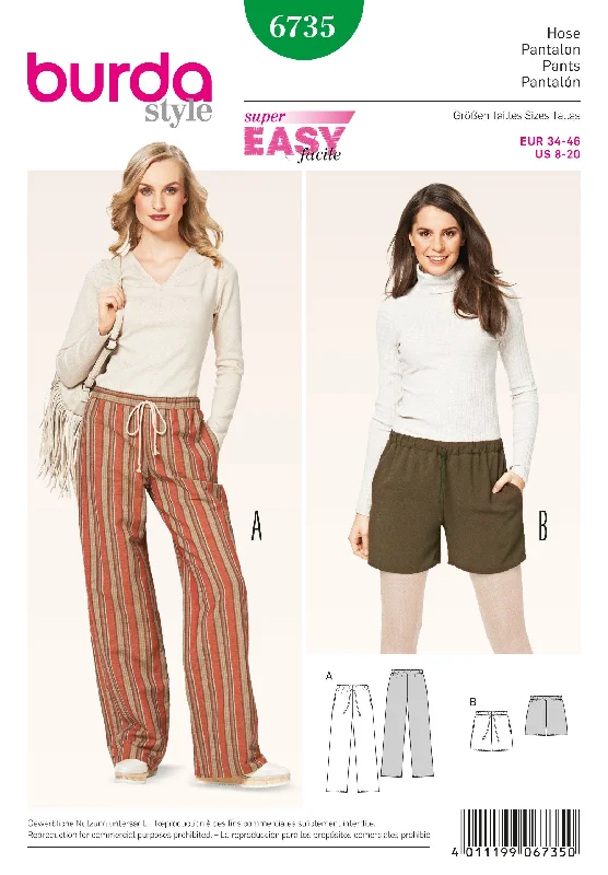 Burda Pattern 6735- Misses Pants Relaxed Linen Pants