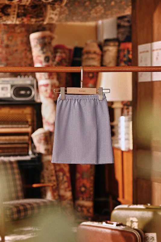 The Akar Kita Babies Folded Skirt - Denim Blue low waist skirt