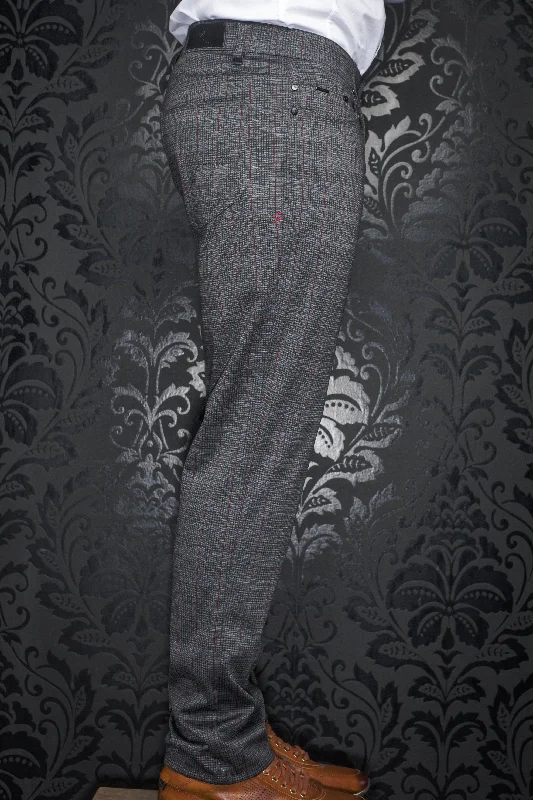 Au Noir Stretch Pant | Winchester Taylor Dark Grey Multi Lightweight Linen Pants