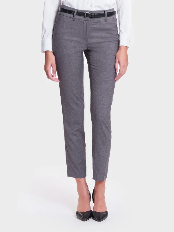 Ladies' Jordan Ankle Pant - Empire Grey Lightweight Linen Pants