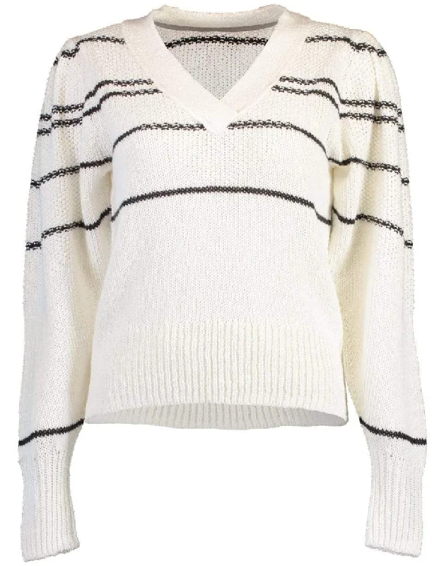 Sasha Striped Vee Sweater Elasticated Padded Insulated