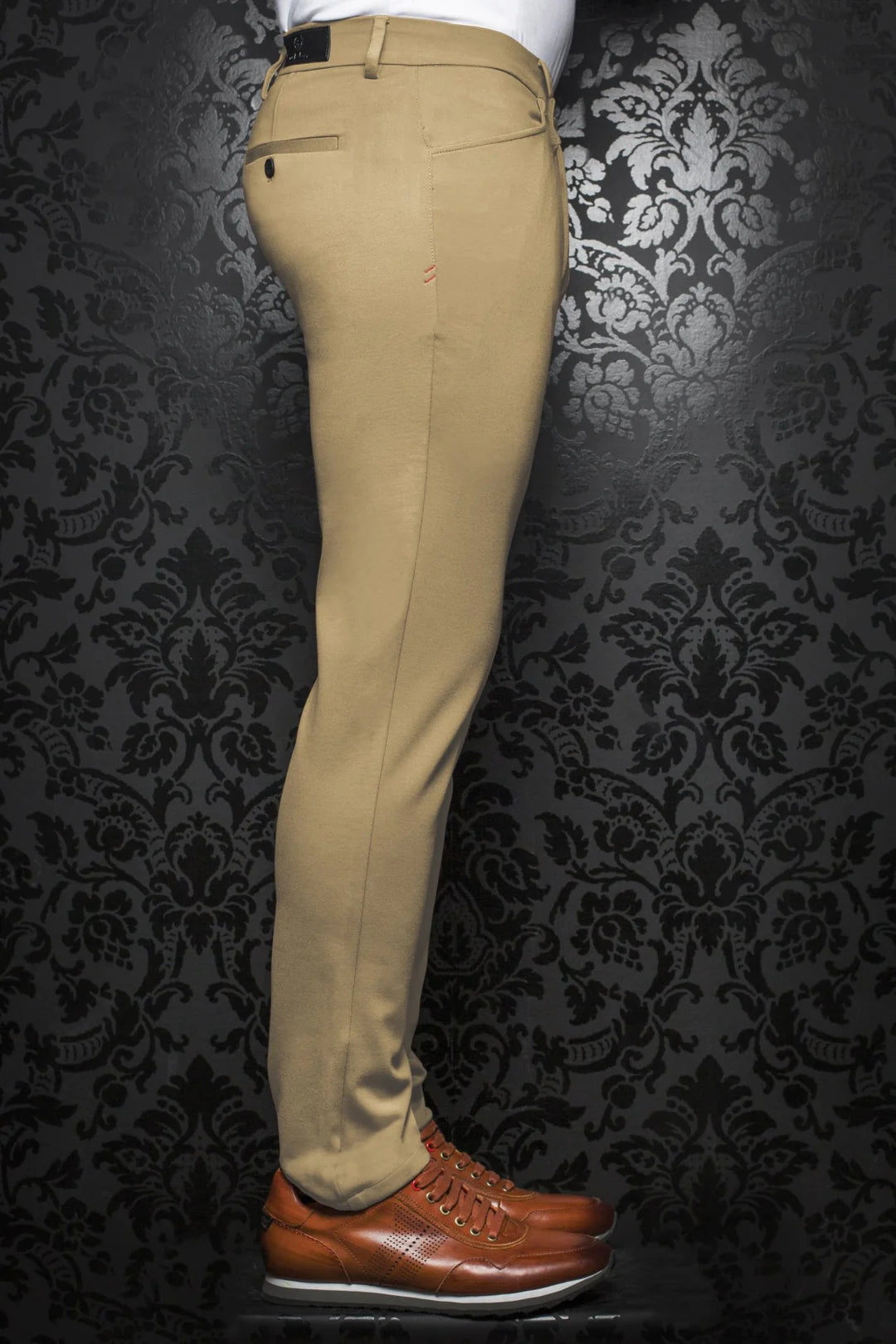 Au Noir Dressy Stretch Pant | Magnum Tan Relaxed High-Waist Trousers