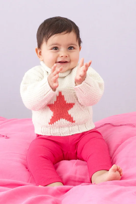 Star Baby Sweater Pattern (Knit) Herringbone Houndstooth Plaid