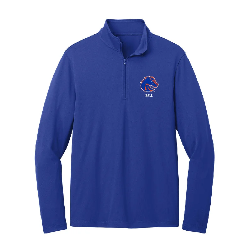 Boise State - NCAA Women's Gymnastics : Noelle Ball - Lightweight Quarter Zip Jacket Wool Jacket Cashmere Jacket Tweed Jacket Boise State - NCAA Women's Gymnastics : Noelle Ball - Lightweight Quarter Zip Jacket Wool Jacket Cashmere Jacket Tweed Jacket