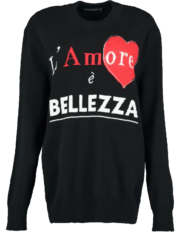 L'Amore E Bellezza Sweater Hooded Sweater Collared Sweater Shawl Collar