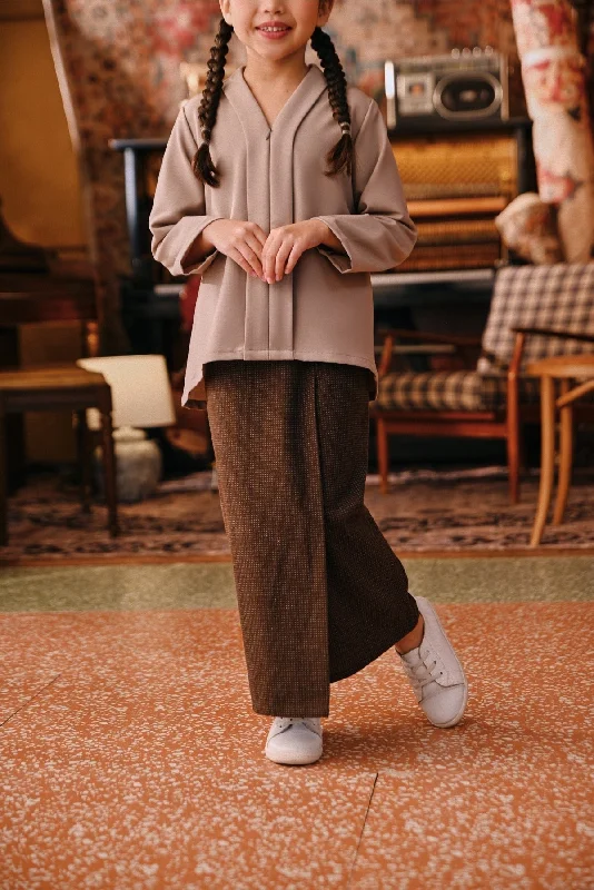 The Akar Kita Folded Skirt - Brown Dash pencil skirt chic