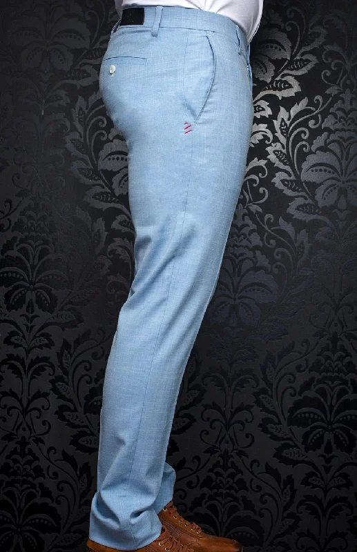 Au Noir Dressy Stretch Pant | Wesson Craig Light Blue Chic Checkered Pants