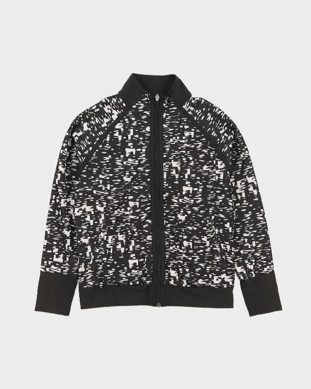 Adidas Black Patterned Sports Jacket - S Cotton Jacket Linen Jacket Terry Jacket