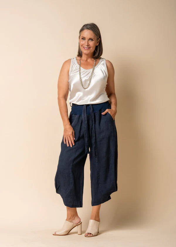 Addison Linen Pants - Navy Soft Cotton Pants