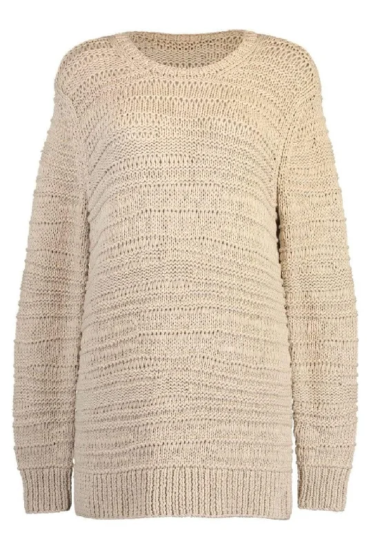 Sand Organic Cotton Sweater Sweater Knitwear Pullover