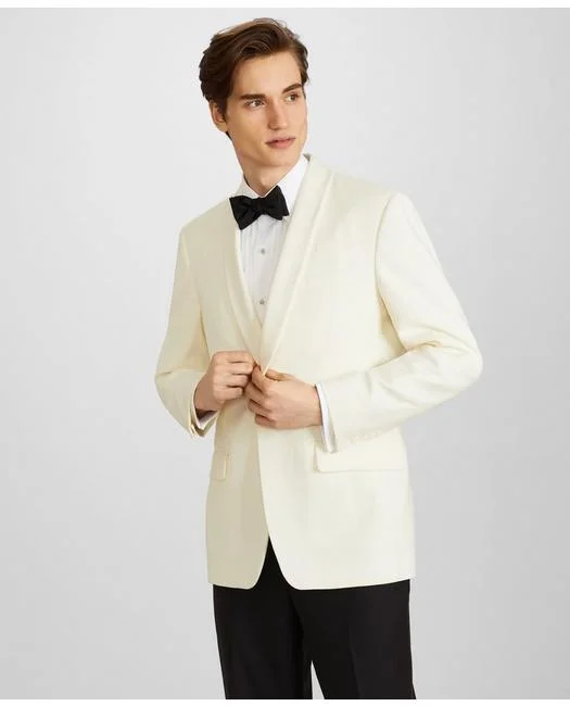 Brooks Brothers Men's Milano Fit Wool Tuxedo Jacket White Jacket Blazer Coat